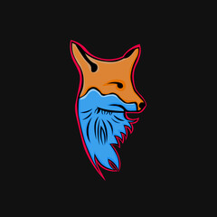 logo esport mascot fox icon isolated on black background