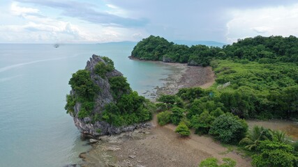 Unseen Surat Thani , Thailand beautiful seascape and mountain island high season Khao Hua Bon Viewpoint