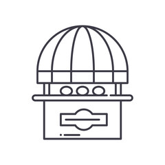 Street food icon, linear isolated illustration, thin line vector, web design sign, outline concept symbol with editable stroke on white background.