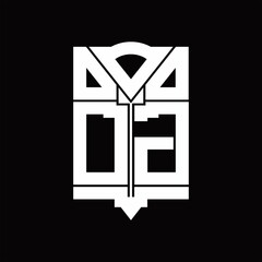 DG Logo monogram with shield emblem shape design template