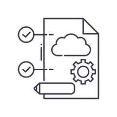 Relevant information icon, linear isolated illustration, thin line vector, web design sign, outline concept symbol with editable stroke on white background.