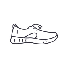 Travel shoes icon, linear isolated illustration, thin line vector, web design sign, outline concept symbol with editable stroke on white background.