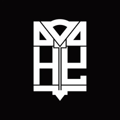 HY Logo monogram with shield emblem shape design template