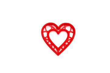 Cookie molds in the shape of a heart, creative food concept