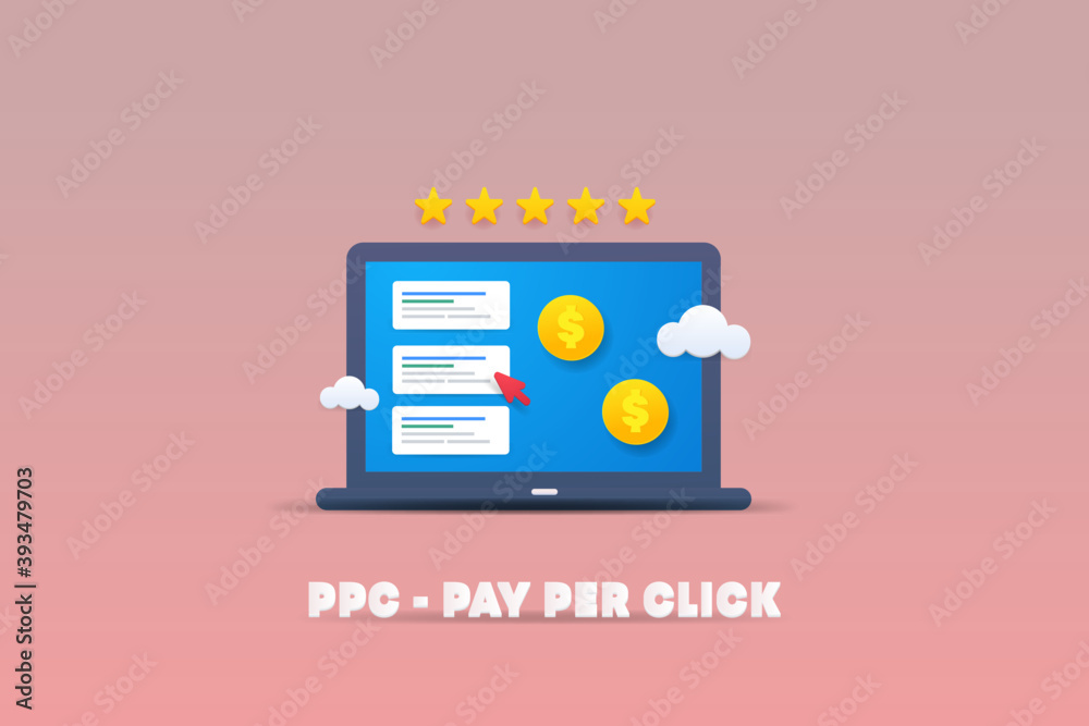 Canvas Prints ppc - pay per click advertising result displaying on laptop screen. digital marketing and customer r