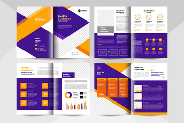 8 pages creative business brochure template. Corporate business booklet template.