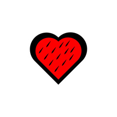 Heart with watermelon seeds sign. I love fruit eps ten