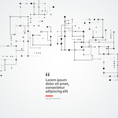 Social media background. Dotted line. Connected square lines