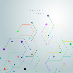 Geometric shape with hexagons. Business abstract vector template. Digital geometric wallpaper design. Biology, science background