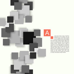 3d web banner with connect square with shadow on white background. Banner, brochure & cover design template