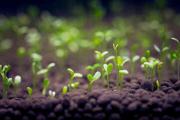Seedlings of water plants