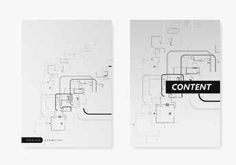 Vector grey abstract pattern on brochure template