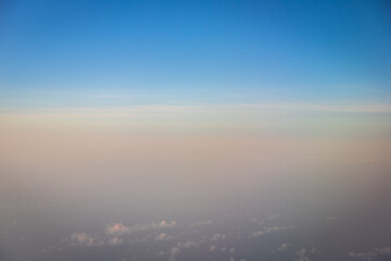 Fototapeta na wymiar Beautiful blue sky with clouds shoot on airplane