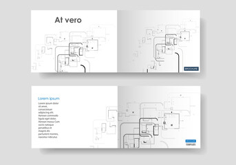 Blank template. Web banner layout. Advertising flyer brochure with connect lines
