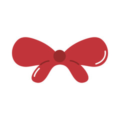 red gift bow decoration cartoon flat icon