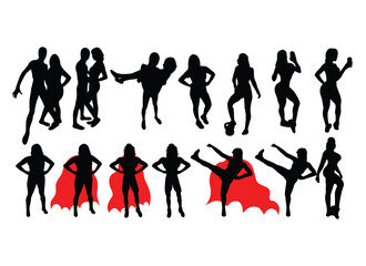 Fototapeta premium Woman Activity Silhouettes, art vector design