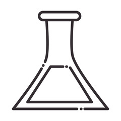 biology chemistry test tube science element line icon style