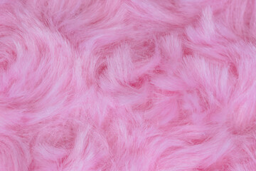 Obraz premium Pink luxury wool natural fluffy fur wool skin texture close-up