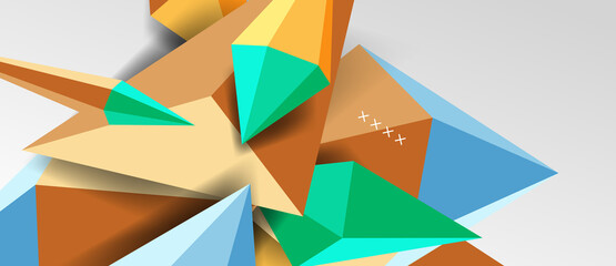 3d low poly abstract shape background vector illustration