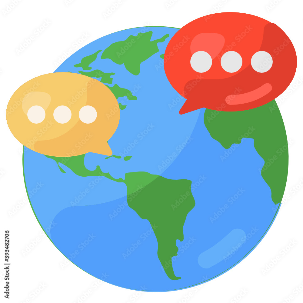 Wall mural editable design of networking icon