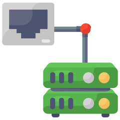 
Server ethernet concept icon in flat style 
