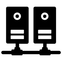 
Data network icon in flat style 
