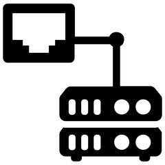
Server ethernet concept icon in flat style 
