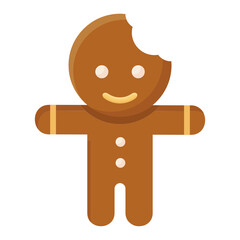 
Gingerbread man icon design, dessert flat vector style 
