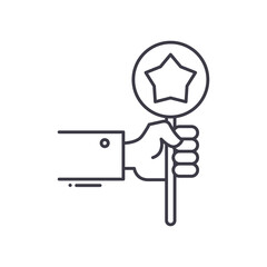 Scoring icon, linear isolated illustration, thin line vector, web design sign, outline concept symbol with editable stroke on white background.