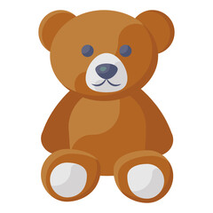 
Teddy bear flat icon, soft toy visual 
