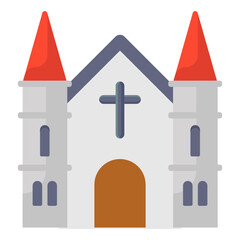 
A christianity house vector style, church flat icon design 
