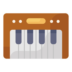 
Keyboard synthesizer instrument, icon of piano 
