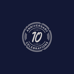 10 Years Anniversary Celebration Retro Vector Template Design Illustration
