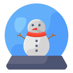 
A cute snowman inside ball, snowman globe vector 
