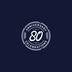 80 Years Anniversary Celebration Retro Vector Template Design Illustration