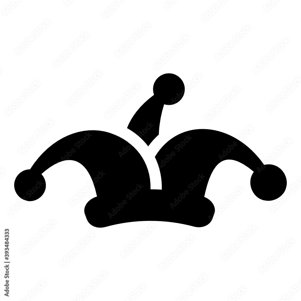 Wall mural a flat vector design of jester hat icon