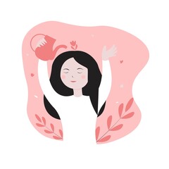 Growing positive thinking. Positive thinking concept. Mental health concept.