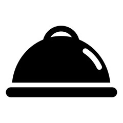 
Food cloche icon in modern flat style 
