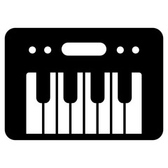 
Keyboard synthesizer instrument, icon of piano 
