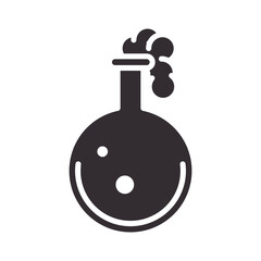 biology bearker laboratory science element silhouette icon style