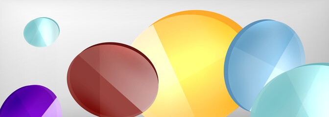 Abstract glossy round shapes vector background. Vector futuristic illustration for covers, banners, flyers and posters and other