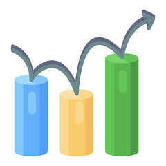 
Editable design of columns chart icon
