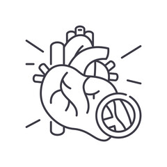 Vascular diseases icon, linear isolated illustration, thin line vector, web design sign, outline concept symbol with editable stroke on white background.