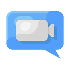 Naklejka premium Editable flat design of video chat icon 