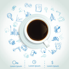 Business concept with coffee vector illustration