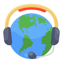 
Icon of global success, flat design of job promotion concept 
