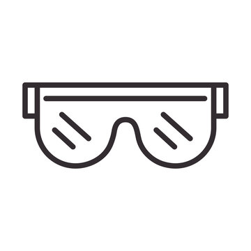 Biology Goggles Protection Science Element Line Icon Style