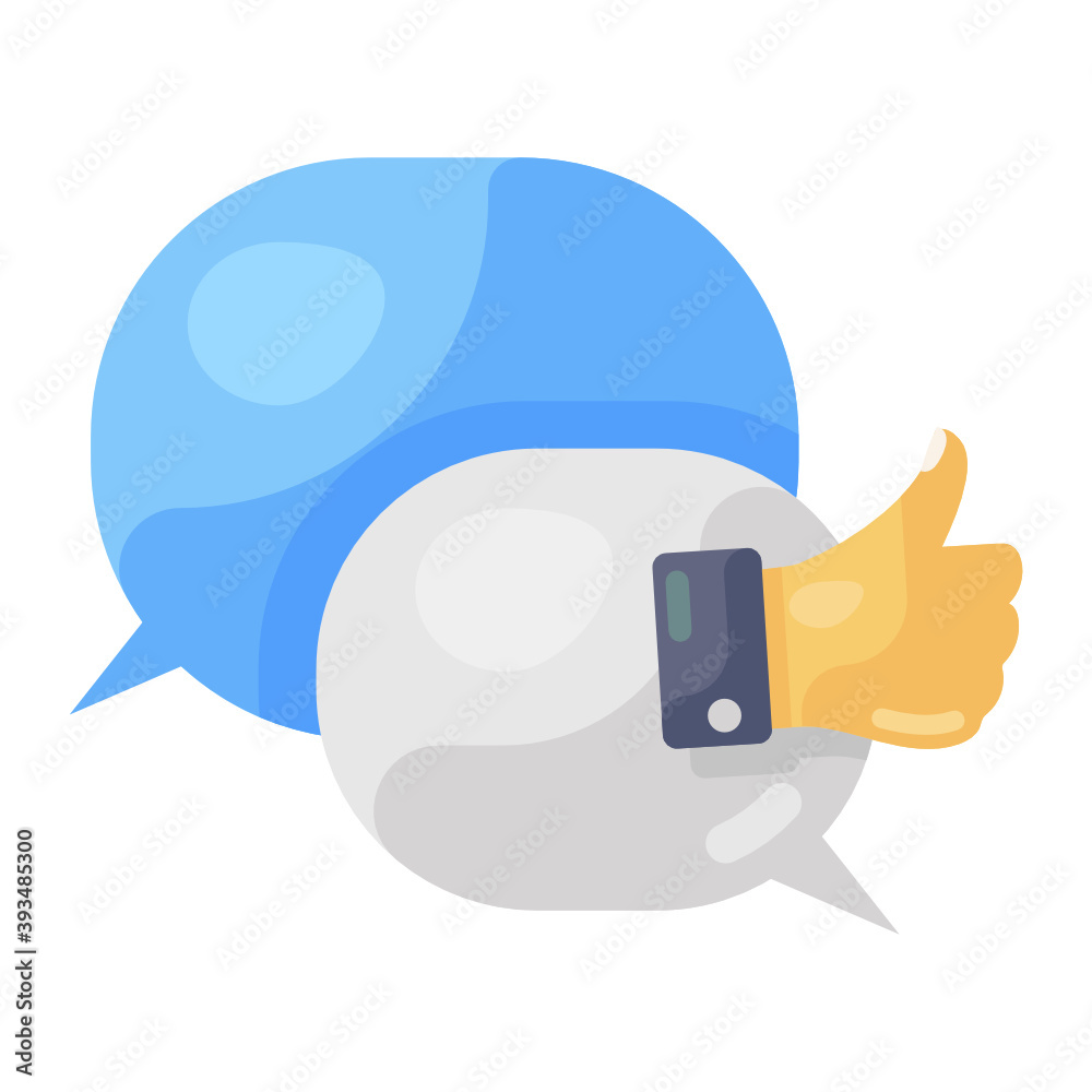 Poster icon of message time in flat style