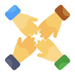 
Icon of collaboration in flat style 
