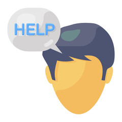 
A flat style of help communication icon
